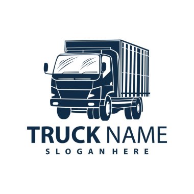 Kamyon Logosu Taşımacılığı. Soyut Çizgiler. Vektör çizimi. Kamyon logosu, kargo, kargo kamyonu, lojistik logo. İş lojistiği.