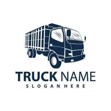 Kamyon Logosu Taşımacılığı. Soyut Çizgiler. Vektör çizimi. Kamyon logosu, kargo, kargo kamyonu, lojistik logo. İş lojistiği.