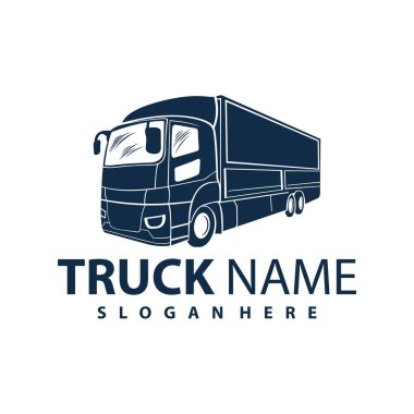 Kamyon Logosu Taşımacılığı. Soyut Çizgiler. Vektör çizimi. Kamyon logosu, kargo, kargo kamyonu, lojistik logo. İş lojistiği.