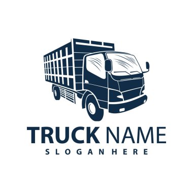 Kamyon Logosu Taşımacılığı. Soyut Çizgiler. Vektör çizimi. Kamyon logosu, kargo, kargo kamyonu, lojistik logo. İş lojistiği.