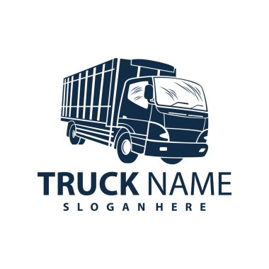 Kamyon Logosu Taşımacılığı. Soyut Çizgiler. Vektör çizimi. Kamyon logosu, kargo, kargo kamyonu, lojistik logo. İş lojistiği.