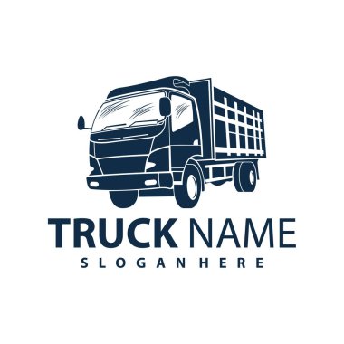 Kamyon Logosu Taşımacılığı. Soyut Çizgiler. Vektör çizimi. Kamyon logosu, kargo, kargo kamyonu, lojistik logo. İş lojistiği.