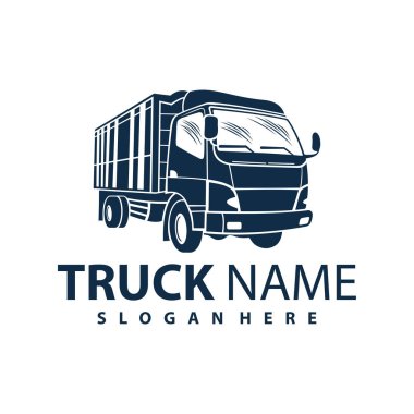 Kamyon Logosu Taşımacılığı. Soyut Çizgiler. Vektör çizimi. Kamyon logosu, kargo, kargo kamyonu, lojistik logo. İş lojistiği.