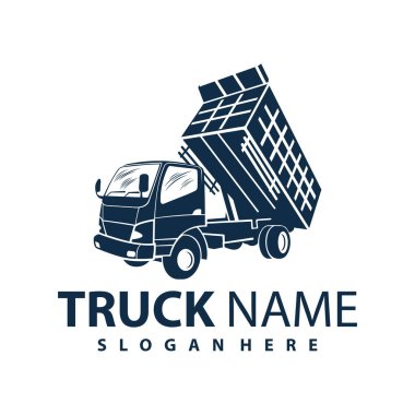 Kamyon Logosu Taşımacılığı. Soyut Çizgiler. Vektör çizimi. Kamyon logosu, kargo, kargo kamyonu, lojistik logo. İş lojistiği.