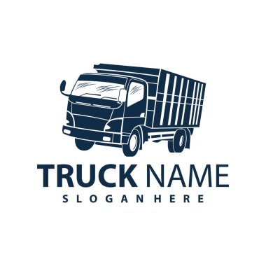 Kamyon Logosu Taşımacılığı. Soyut Çizgiler. Vektör çizimi. Kamyon logosu, kargo, kargo kamyonu, lojistik logo. İş lojistiği.