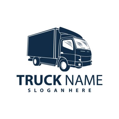 Kamyon Logosu Taşımacılığı. Soyut Çizgiler. Vektör çizimi. Kamyon logosu, kargo, kargo kamyonu, lojistik logo. İş lojistiği.