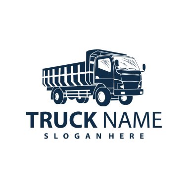 Kamyon Logosu Taşımacılığı. Soyut Çizgiler. Vektör çizimi. Kamyon logosu, kargo, kargo kamyonu, lojistik logo. İş lojistiği.