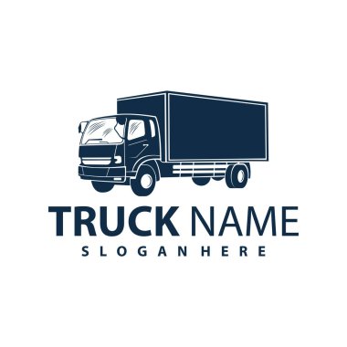 Kamyon Logosu Taşımacılığı. Soyut Çizgiler. Vektör çizimi. Kamyon logosu, kargo, kargo kamyonu, lojistik logo. İş lojistiği.