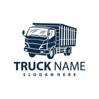 Kamyon Logosu Taşımacılığı. Soyut Çizgiler. Vektör çizimi. Kamyon logosu, kargo, kargo kamyonu, lojistik logo. İş lojistiği.