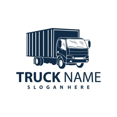 Kamyon Logosu Taşımacılığı. Soyut Çizgiler. Vektör çizimi. Kamyon logosu, kargo, kargo kamyonu, lojistik logo. İş lojistiği.