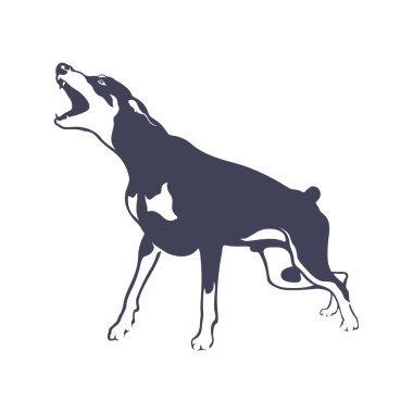 Doberman Köpek logosu tasarım vektörü. Şablon İllüstrasyonu. Simge Sembolü
