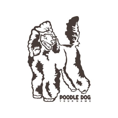 Kaniş Köpek logosu tasarım vektörü. Siluet Kaniş Köpek Şablonu Çizimi. Simge Sembolü