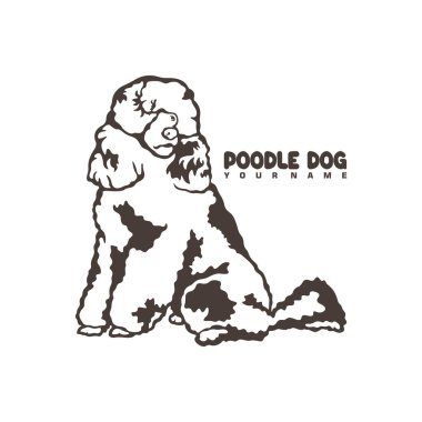 Kaniş Köpek logosu tasarım vektörü. Siluet Kaniş Köpek Şablonu Çizimi. Simge Sembolü