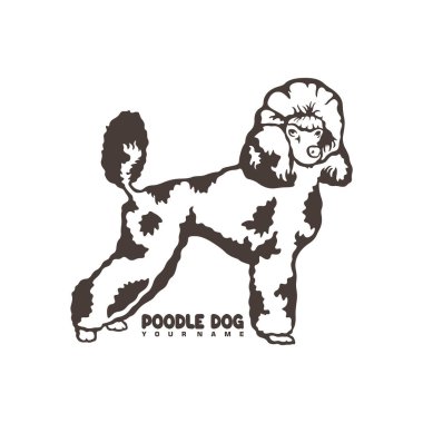 Kaniş Köpek logosu tasarım vektörü. Siluet Kaniş Köpek Şablonu Çizimi. Simge Sembolü