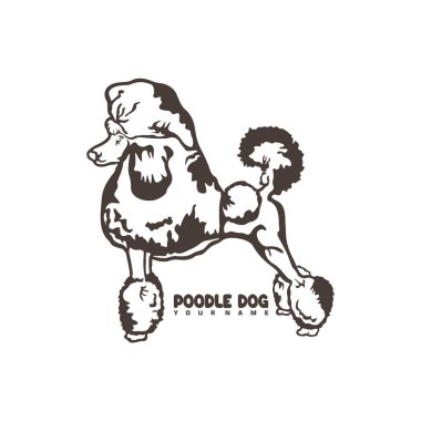 Kaniş Köpek logosu tasarım vektörü. Siluet Kaniş Köpek Şablonu Çizimi. Simge Sembolü