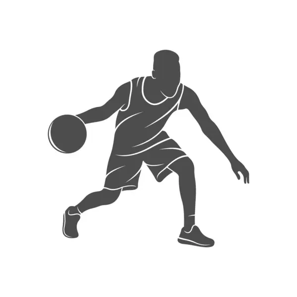 Basketbol oyuncusu siluetleri. Basketbolcular vektör illüstrasyonunu izole ettiler. Spor için iyi.