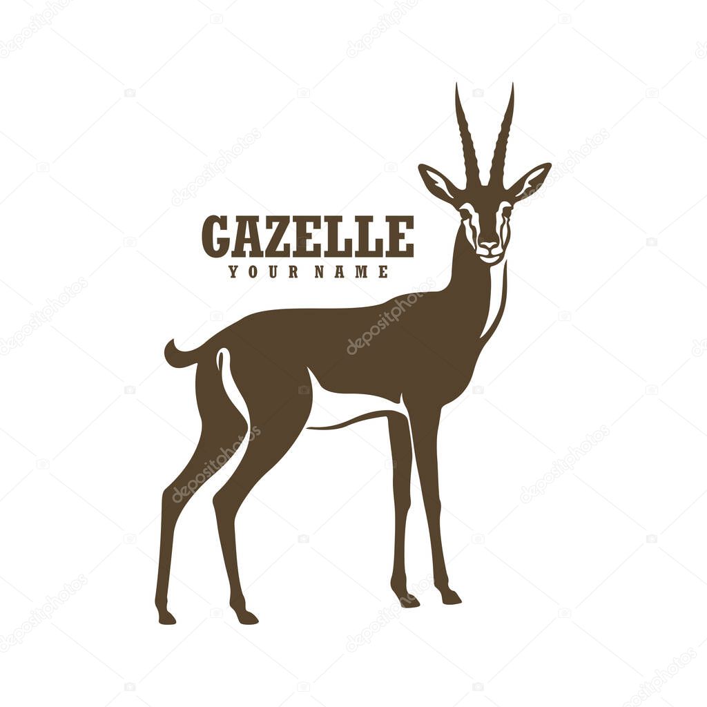 Gazelle logo design vector. Silhouette Gazelle Template Illustration. Icon Symbol