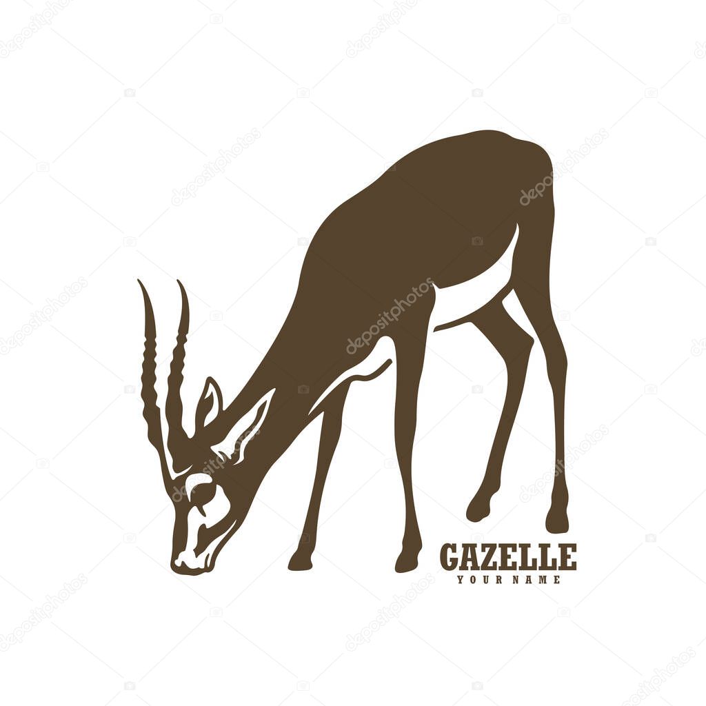 Gazelle logo design vector. Silhouette Gazelle Template Illustration. Icon Symbol