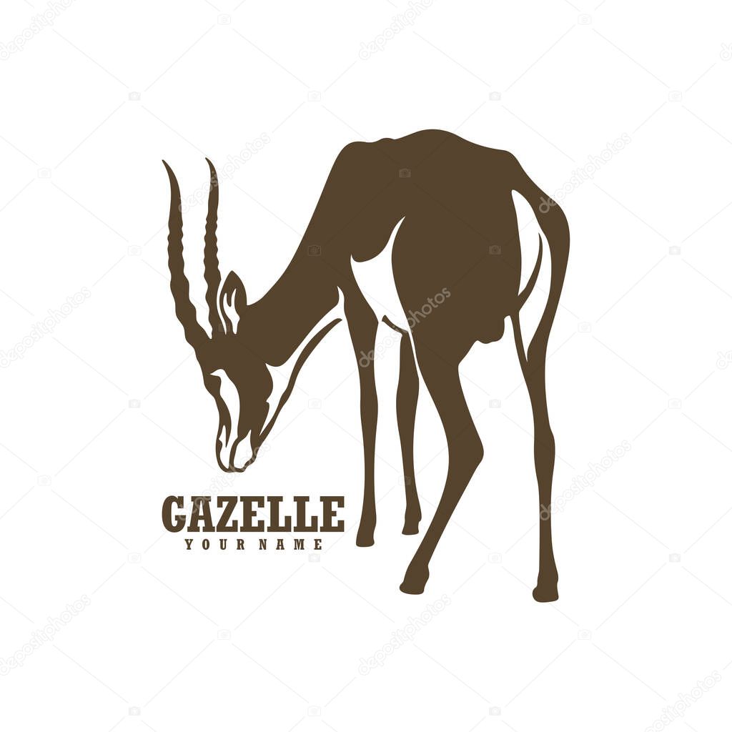 Gazelle logo design vector. Silhouette Gazelle Template Illustration. Icon Symbol