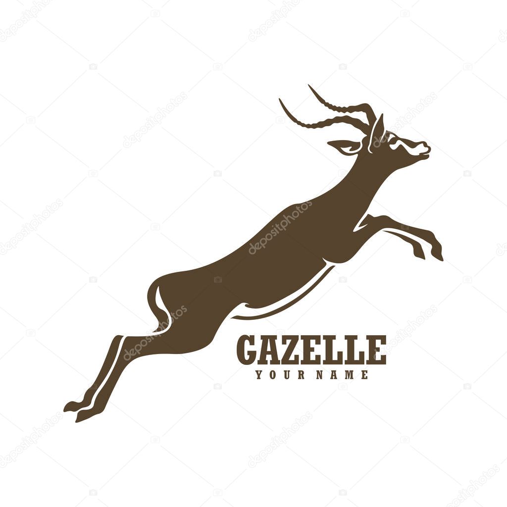 Gazelle logo design vector. Silhouette Gazelle Template Illustration. Icon Symbol