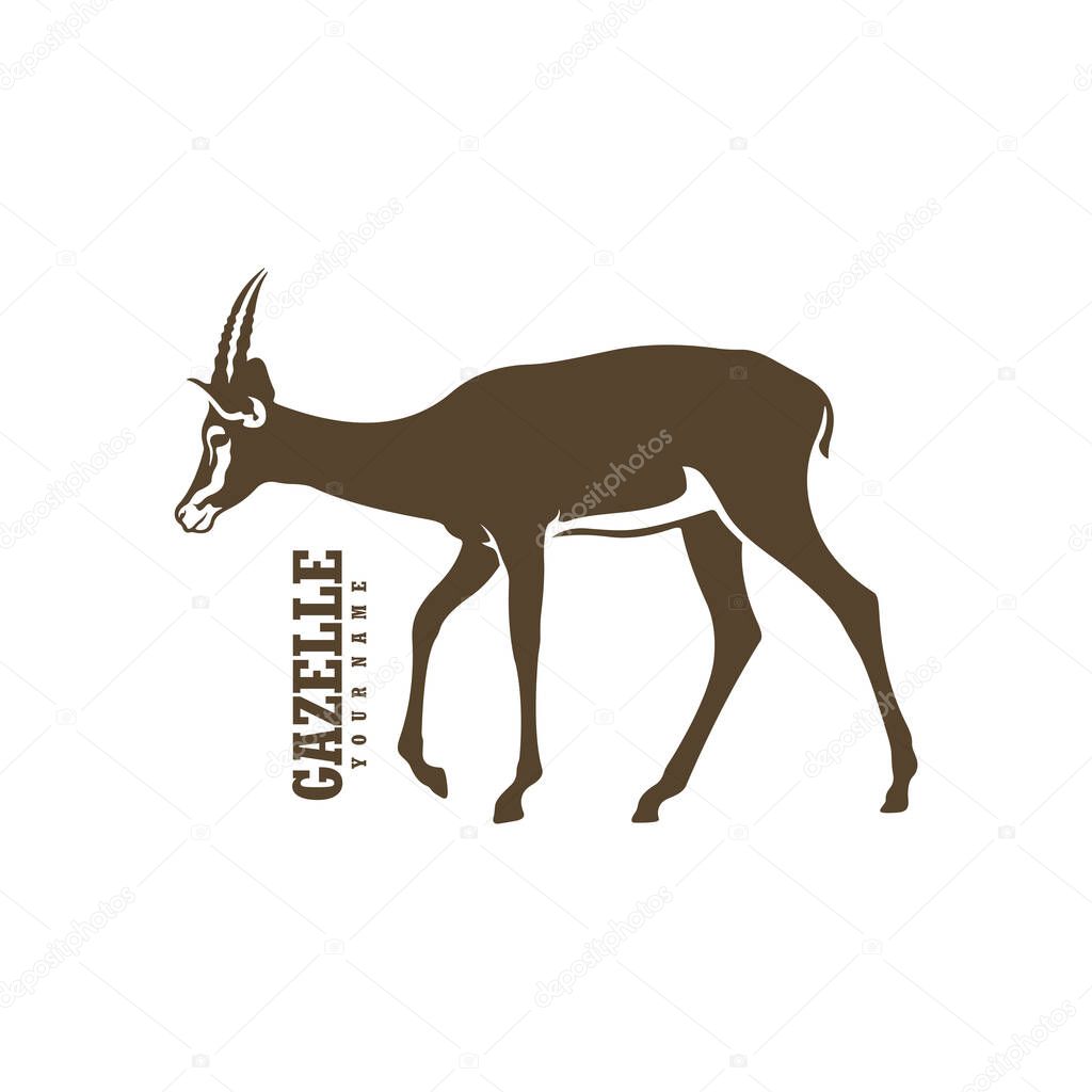 Gazelle logo design vector. Silhouette Gazelle Template Illustration. Icon Symbol