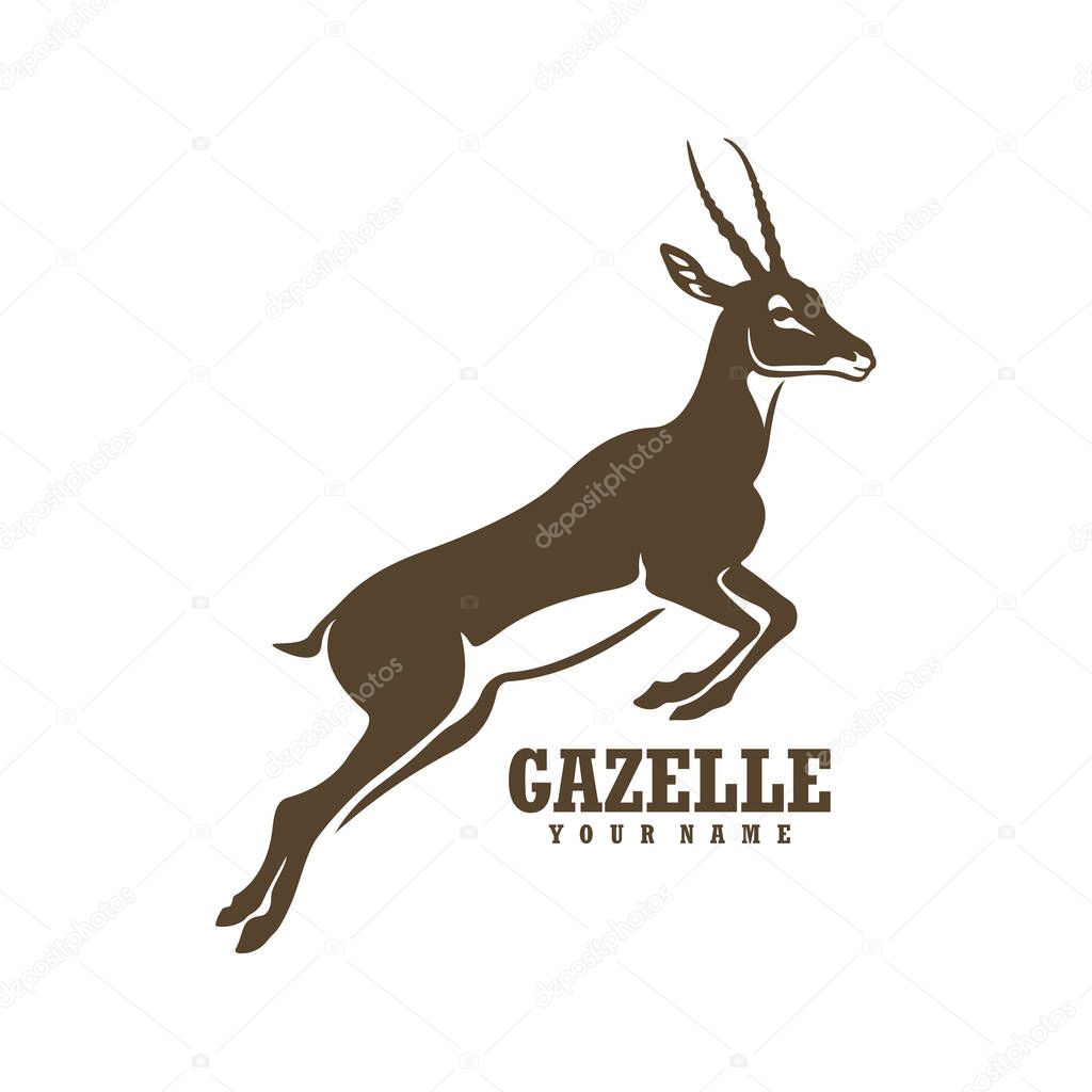 Gazelle logo design vector. Silhouette Gazelle Template Illustration. Icon Symbol