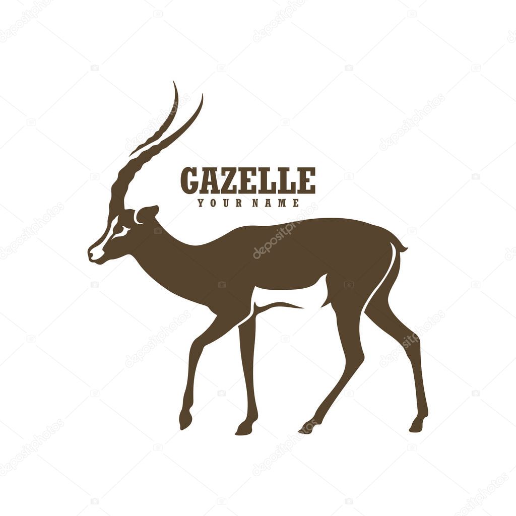 Gazelle logo design vector. Silhouette Gazelle Template Illustration. Icon Symbol
