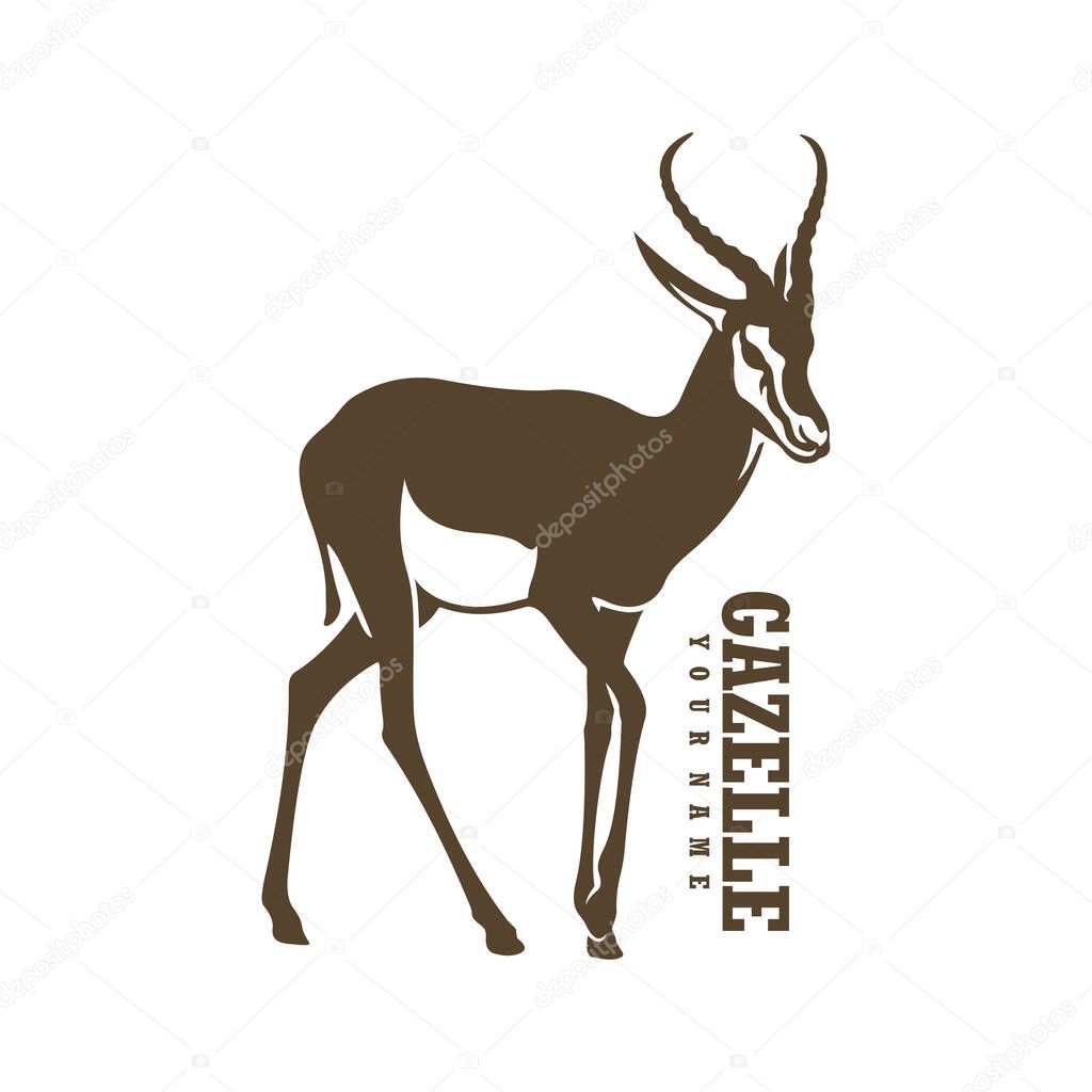 Gazelle logo design vector. Silhouette Gazelle Template Illustration. Icon Symbol