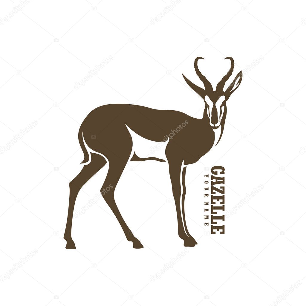 Gazelle logo design vector. Silhouette Gazelle Template Illustration. Icon Symbol