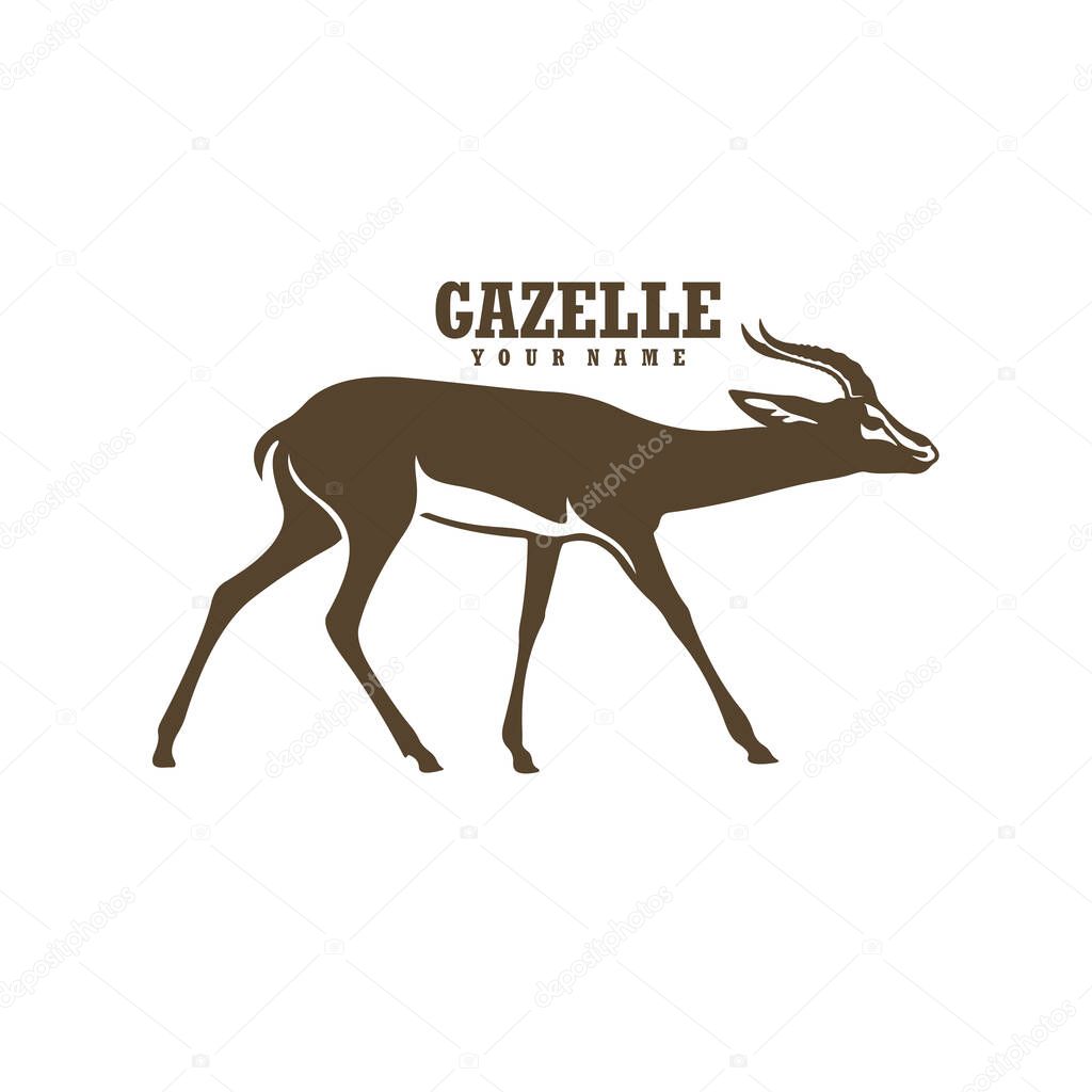 Gazelle logo design vector. Silhouette Gazelle Template Illustration. Icon Symbol