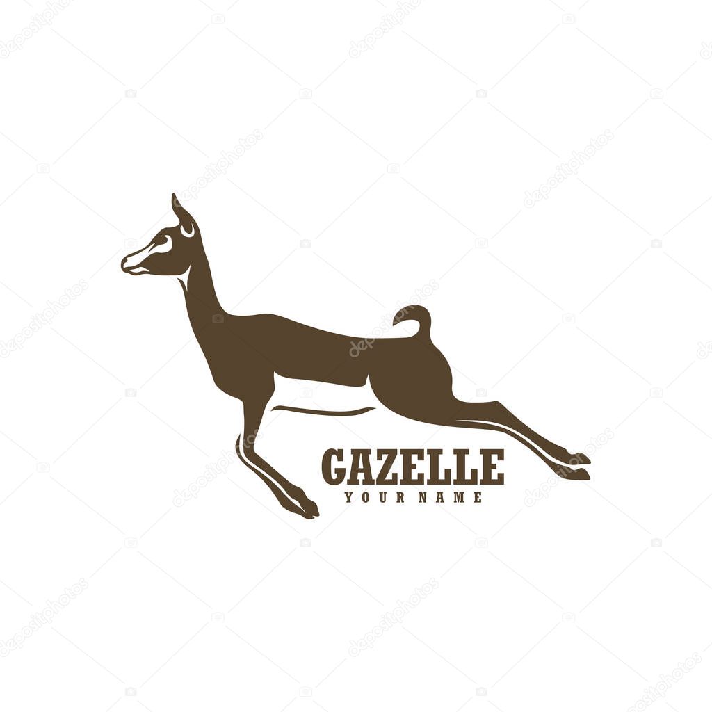 Gazelle logo design vector. Silhouette Gazelle Template Illustration. Icon Symbol