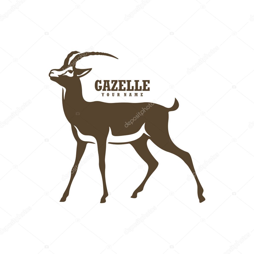 Gazelle logo design vector. Silhouette Gazelle Template Illustration. Icon Symbol
