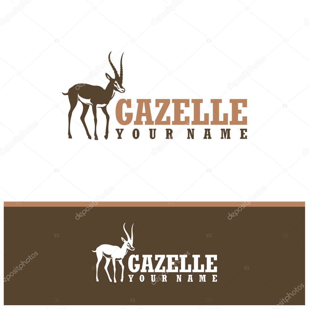 Gazelle logo design vector. Silhouette Gazelle Template Illustration. Icon Symbol