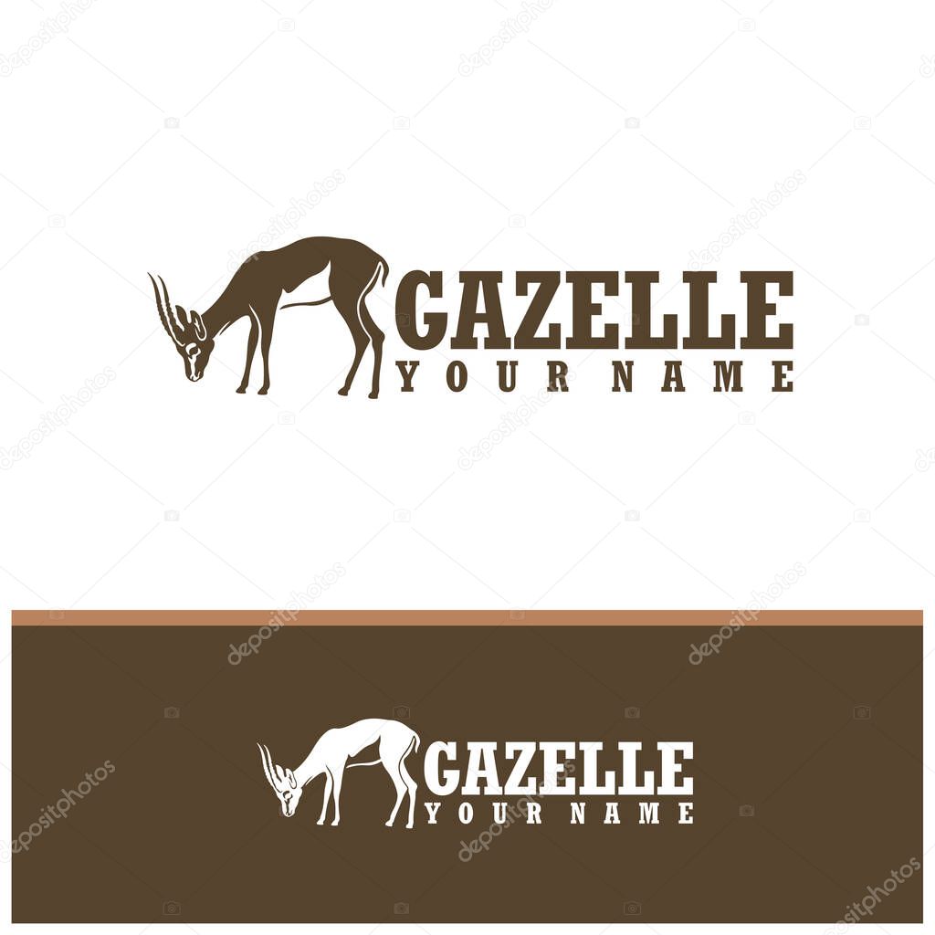 Gazelle logo design vector. Silhouette Gazelle Template Illustration. Icon Symbol