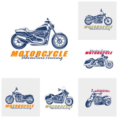 Harley Motosiklet logo tasarım vektörü. Siluet Harley Motosiklet Şablonu Çizimi