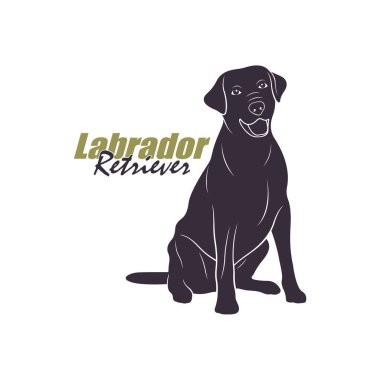 Labrador Retriever Dog logo tasarım vektörü. Siluet Labrador Retriever Şablon İllüstrasyonu