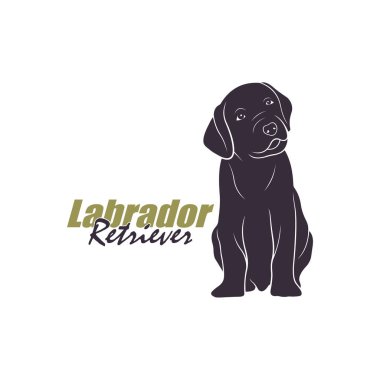 Labrador Retriever Dog logo tasarım vektörü. Siluet Labrador Retriever Şablon İllüstrasyonu