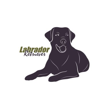 Labrador Retriever Dog logo tasarım vektörü. Siluet Labrador Retriever Şablon İllüstrasyonu