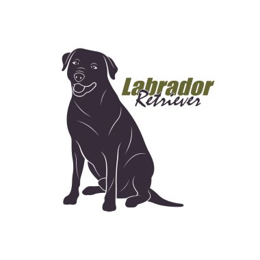 Labrador Retriever Dog logo tasarım vektörü. Siluet Labrador Retriever Şablon İllüstrasyonu