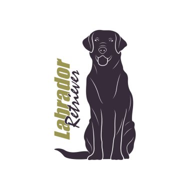 Labrador Retriever Dog logo tasarım vektörü. Siluet Labrador Retriever Şablon İllüstrasyonu