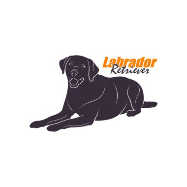 Labrador Retriever Dog logo tasarım vektörü. Siluet Labrador Retriever Şablon İllüstrasyonu