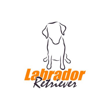Labrador Retriever Dog logo tasarım vektörü. Siluet Labrador Retriever Şablon İllüstrasyonu