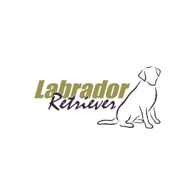 Labrador Retriever Dog logo tasarım vektörü. Siluet Labrador Retriever Şablon İllüstrasyonu