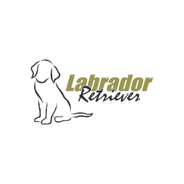 Labrador Retriever Dog logo tasarım vektörü. Siluet Labrador Retriever Şablon İllüstrasyonu
