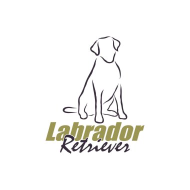 Labrador Retriever Dog logo tasarım vektörü. Siluet Labrador Retriever Şablon İllüstrasyonu