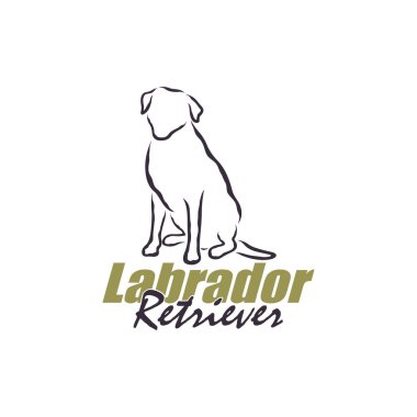 Labrador Retriever Dog logo tasarım vektörü. Siluet Labrador Retriever Şablon İllüstrasyonu