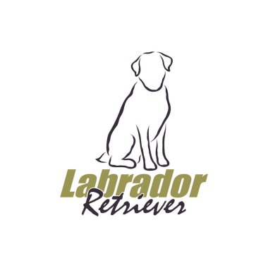 Labrador Retriever Dog logo tasarım vektörü. Siluet Labrador Retriever Şablon İllüstrasyonu