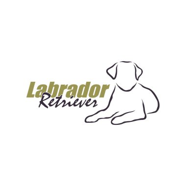 Labrador Retriever Dog logo tasarım vektörü. Siluet Labrador Retriever Şablon İllüstrasyonu