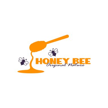 Bal arısı logosu tasarımı. Bal peteği tasarım vektör çizimi, marka için modern konsept