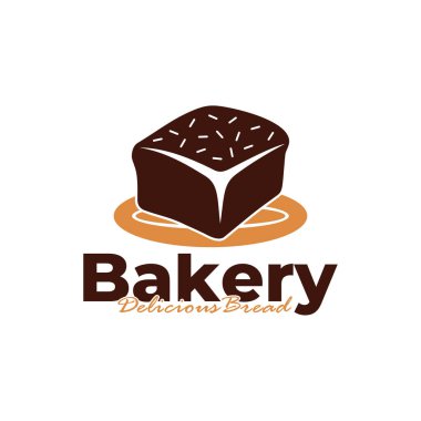 Pastanenin logo şablonu beyaz arkaplan tasarımı. Ekmek logosu vektör çizimi